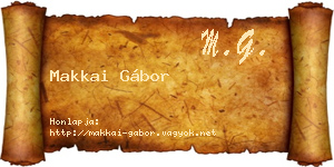 Makkai Gábor névjegykártya